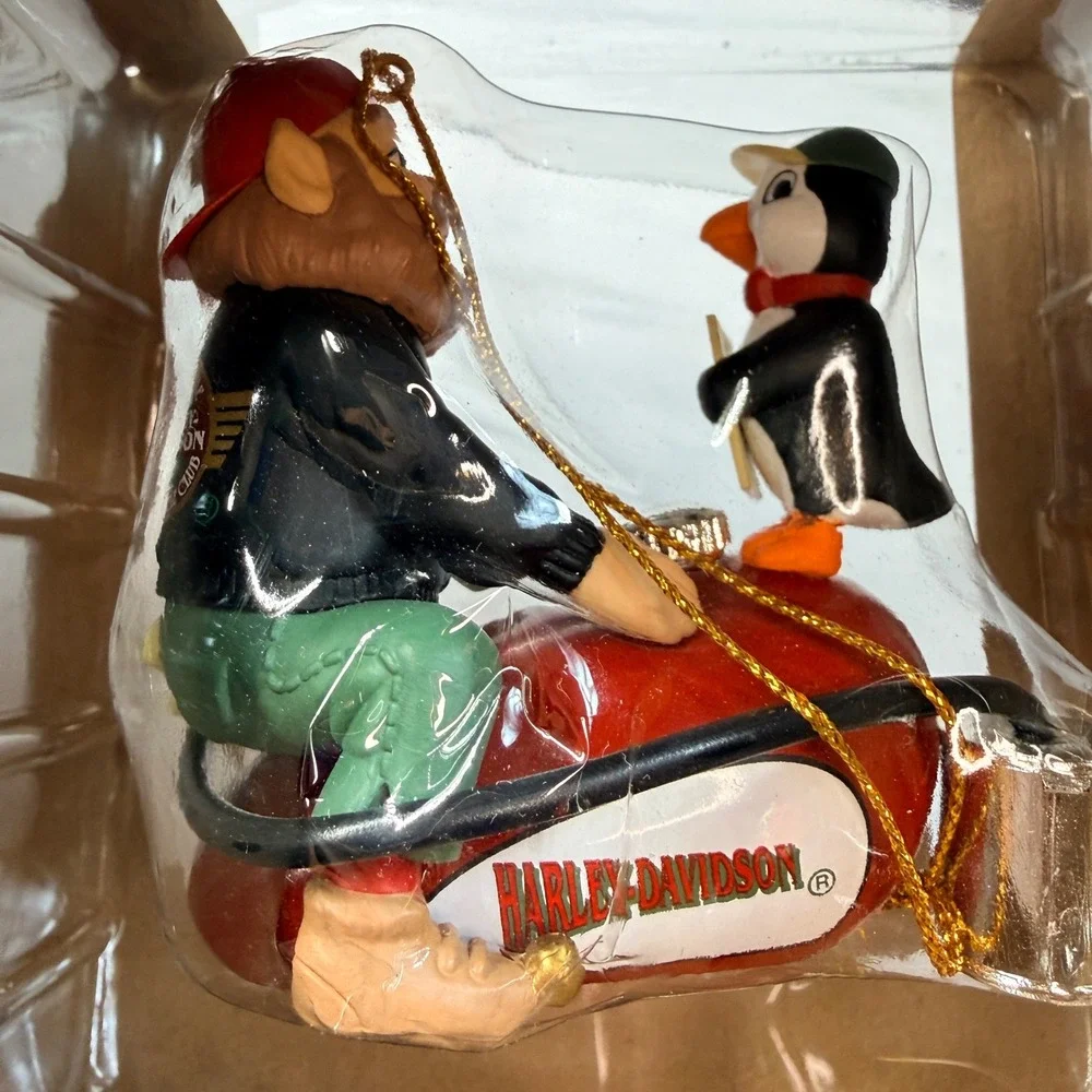 Harley-Davidson 2000 Elf and Penguin Gas Tank Christmas Ornament MA 099201